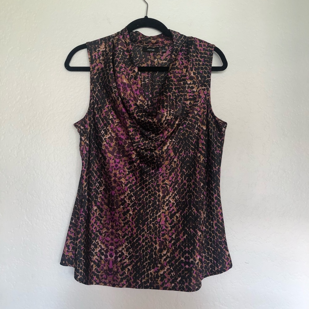 Apt 9 satin leopard print blouse